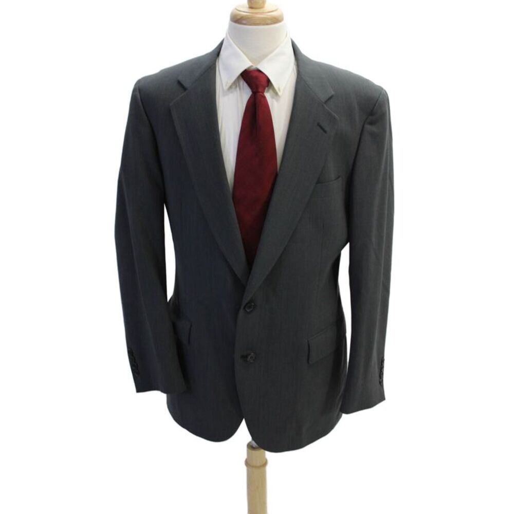 Barrister Expressly Men's Lined Collared Long Sleeves Basic Jacket Gray Size 42
